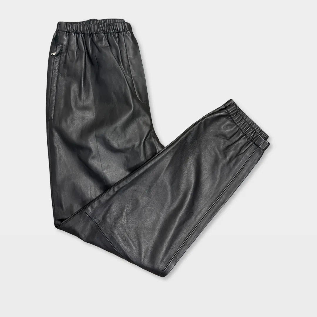 3.1 Phillip Lim Women's Black leather Jogger Pants