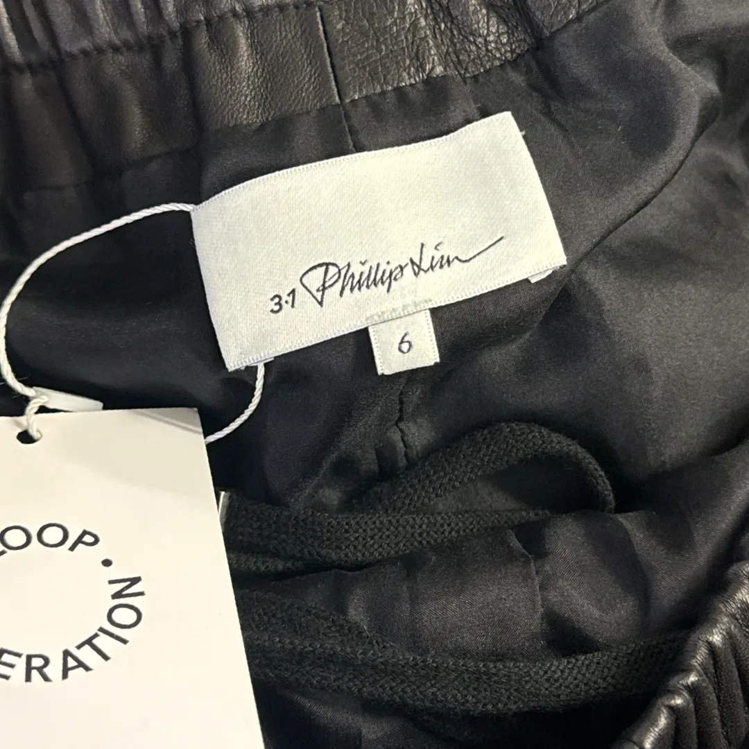 3.1 Phillip Lim Women's Black leather Jogger Pants