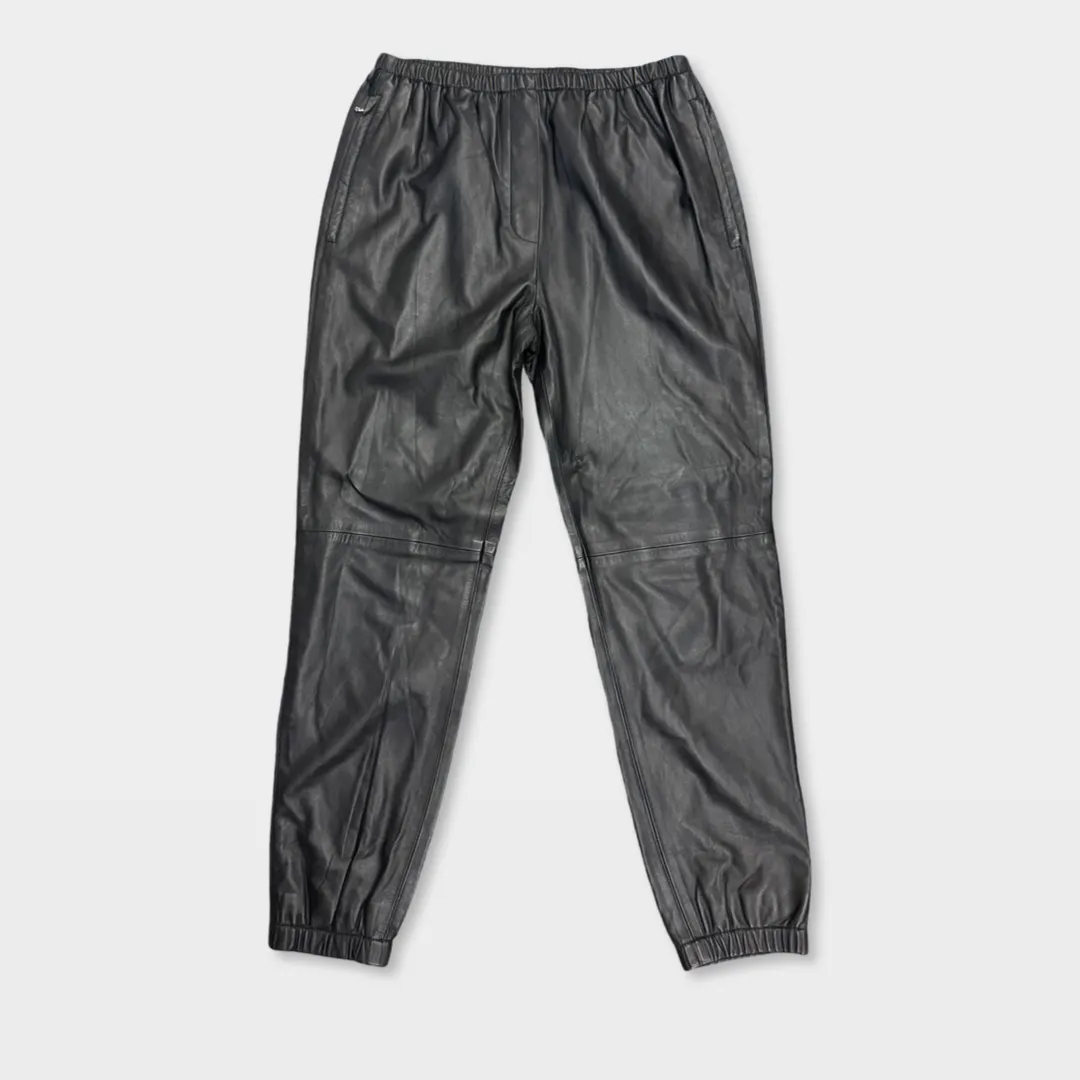 3.1 Phillip Lim Women's Black leather Jogger Pants