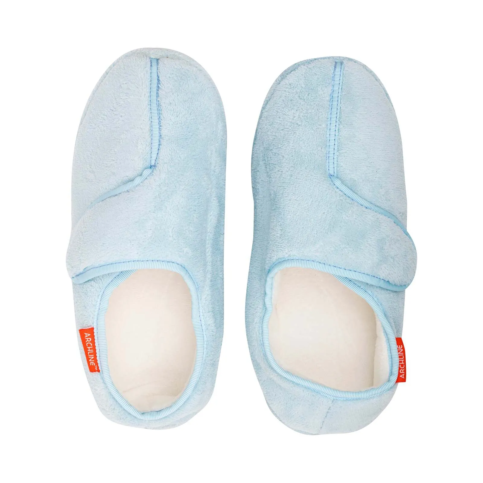 ARCHLINE Orthotic Plus Slippers Closed Scuffs Pain Relief Moccasins - Baby Blue - EU 40