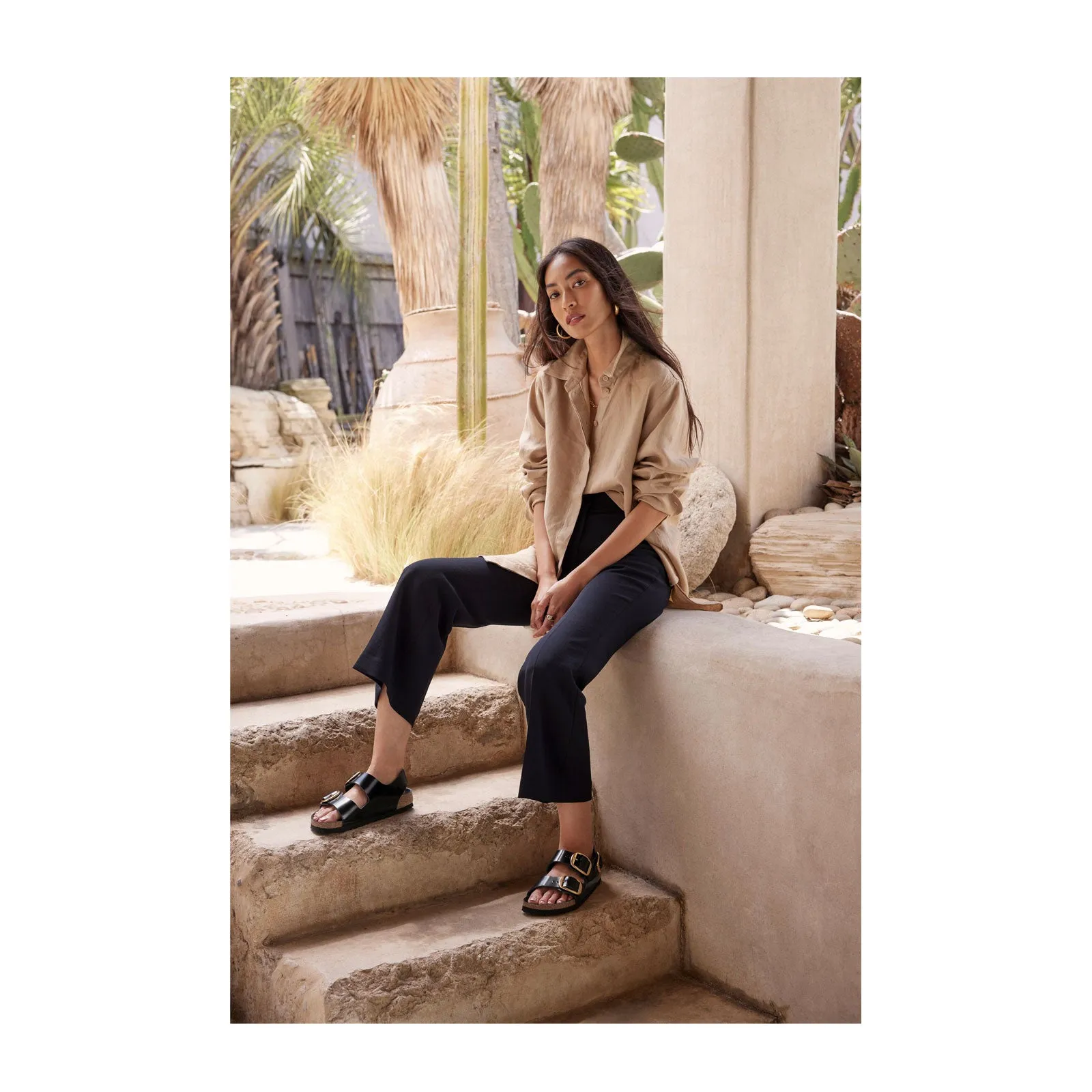 Birkenstock Milano Big Buckle Backstrap Sandal (Women) - High Shine Black Leather
