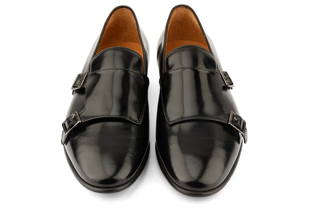 Black Sleek Double Monk straps
