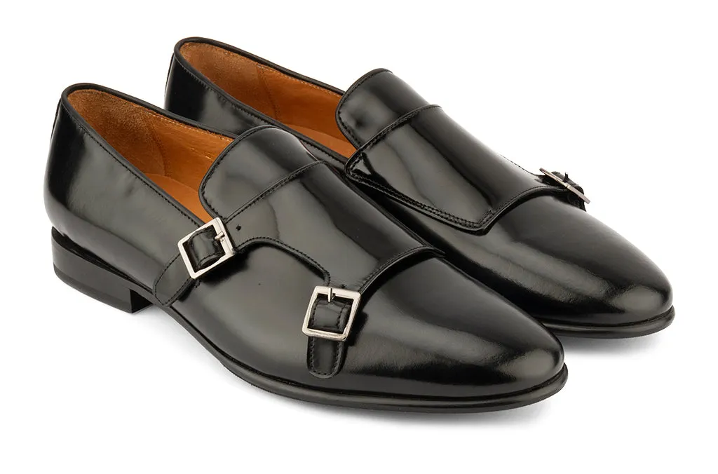 Black Sleek Double Monk straps