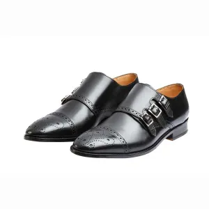 Black Triple Monk Straps