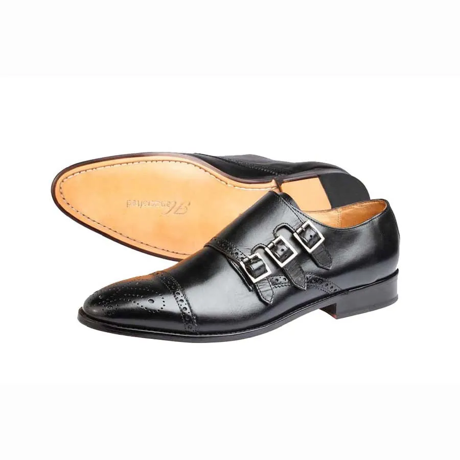 Black Triple Monk Straps
