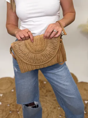 Boho Woven Clutch Crossbody Bag