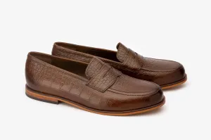 Brown Croco Penny Moccasins