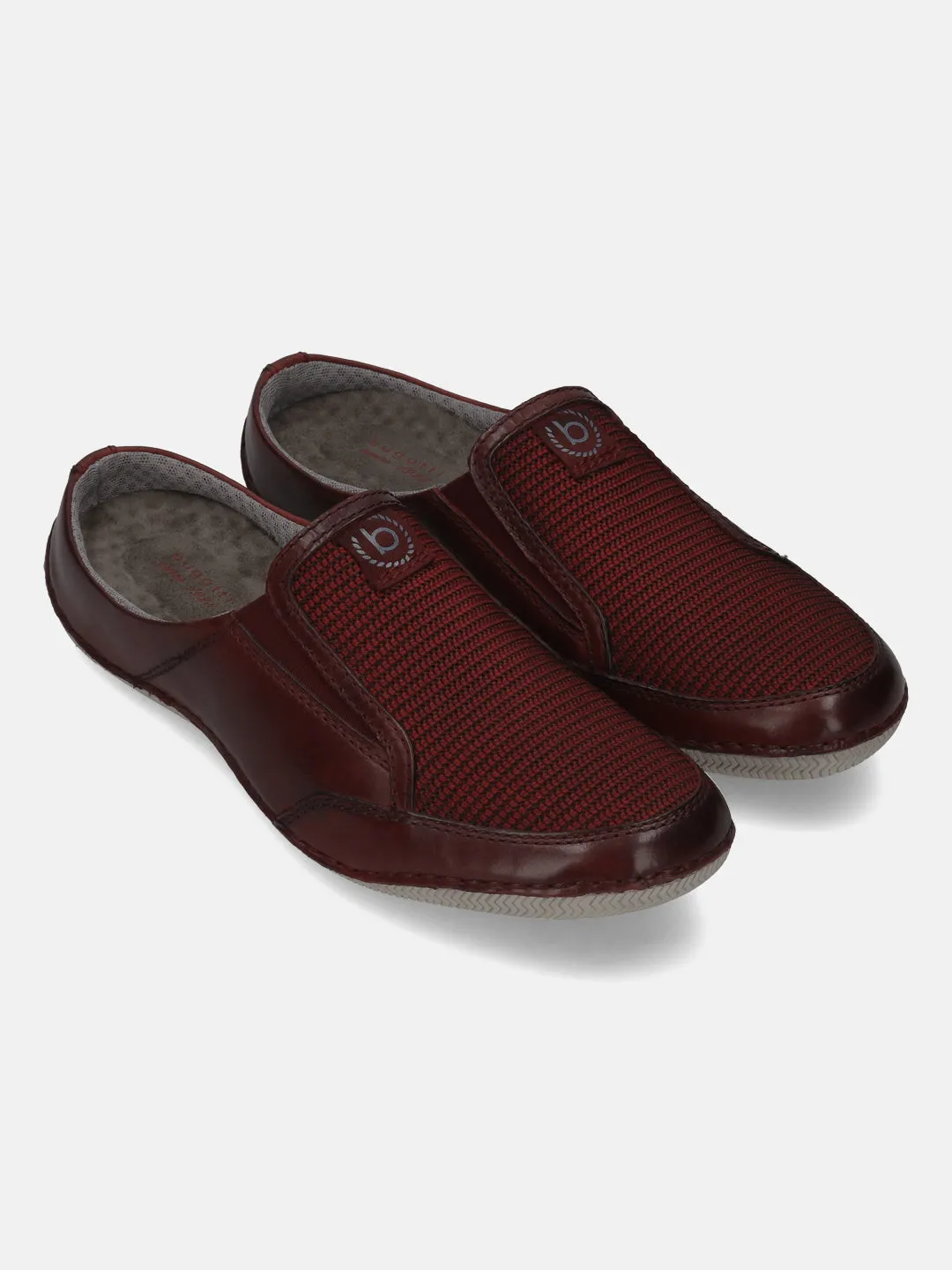 bugatti Dark Red Premium Leather  Slip On