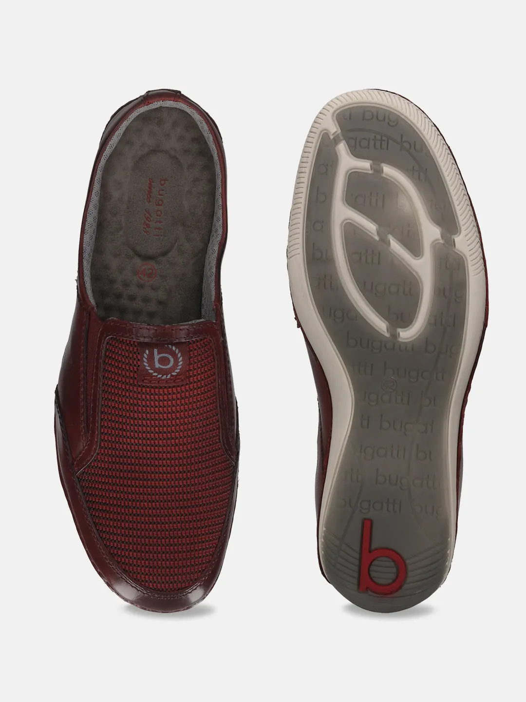 bugatti Dark Red Premium Leather  Slip On