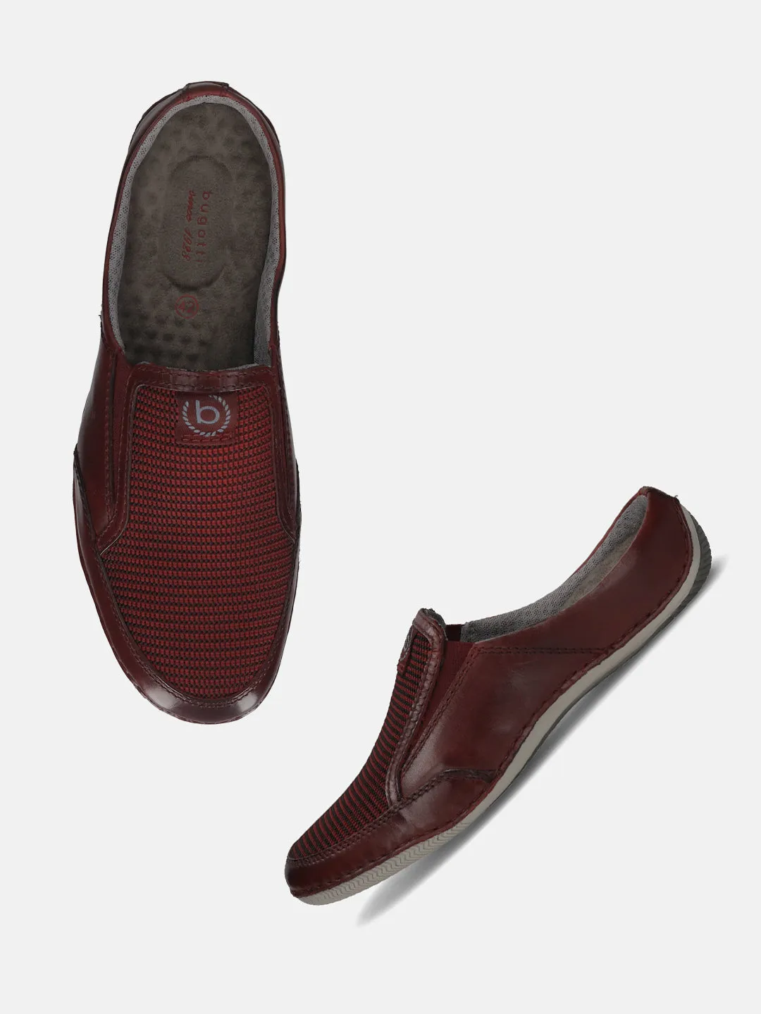 bugatti Dark Red Premium Leather  Slip On