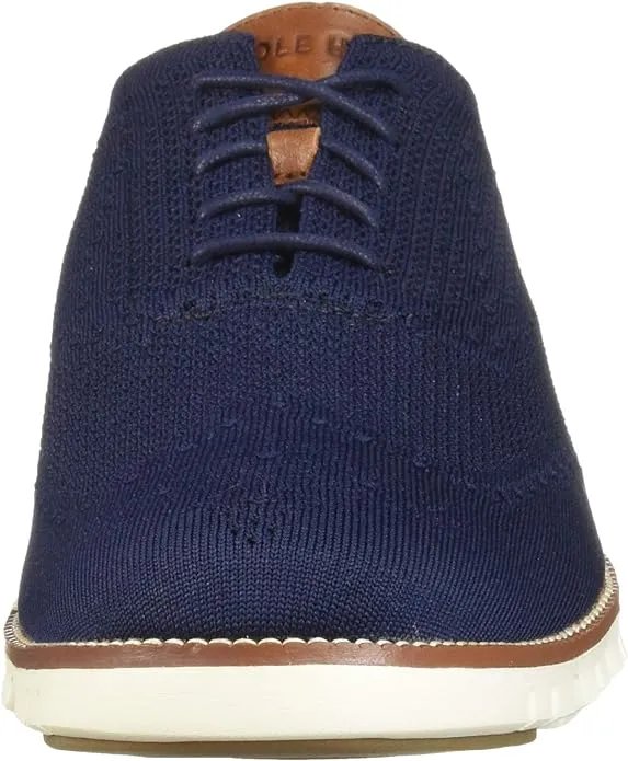 Cole Haan Zerogrand Stitchlite Oxfords Marine/Ivory Lace Up Knit Sneakers Wide