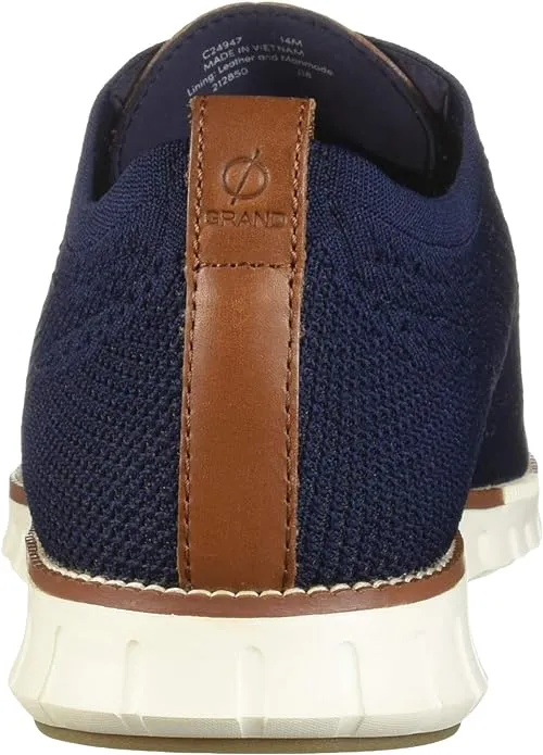 Cole Haan Zerogrand Stitchlite Oxfords Marine/Ivory Lace Up Knit Sneakers Wide