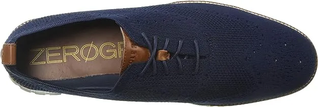 Cole Haan Zerogrand Stitchlite Oxfords Marine/Ivory Lace Up Knit Sneakers Wide