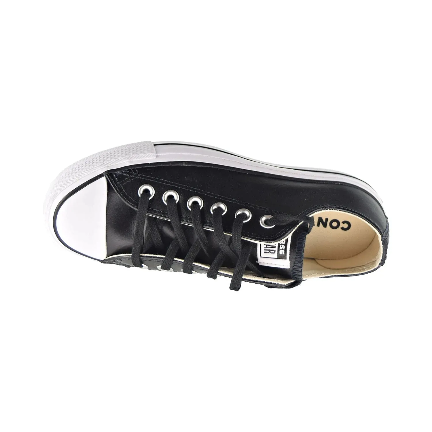 Converse Chuck Taylor All Star Platform Leather Low Top Women's Shoes Black