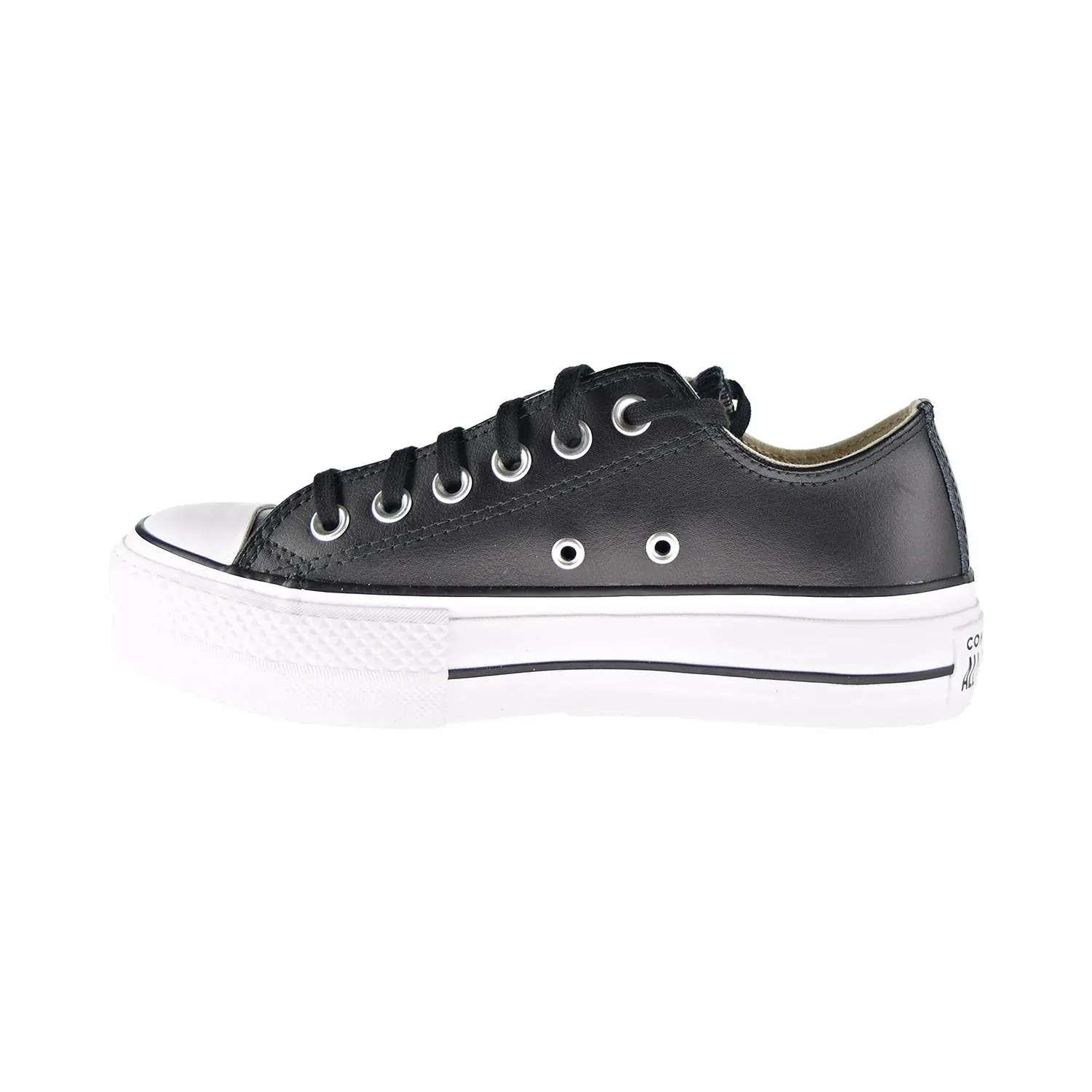 Converse Chuck Taylor All Star Platform Leather Low Top Women's Shoes Black