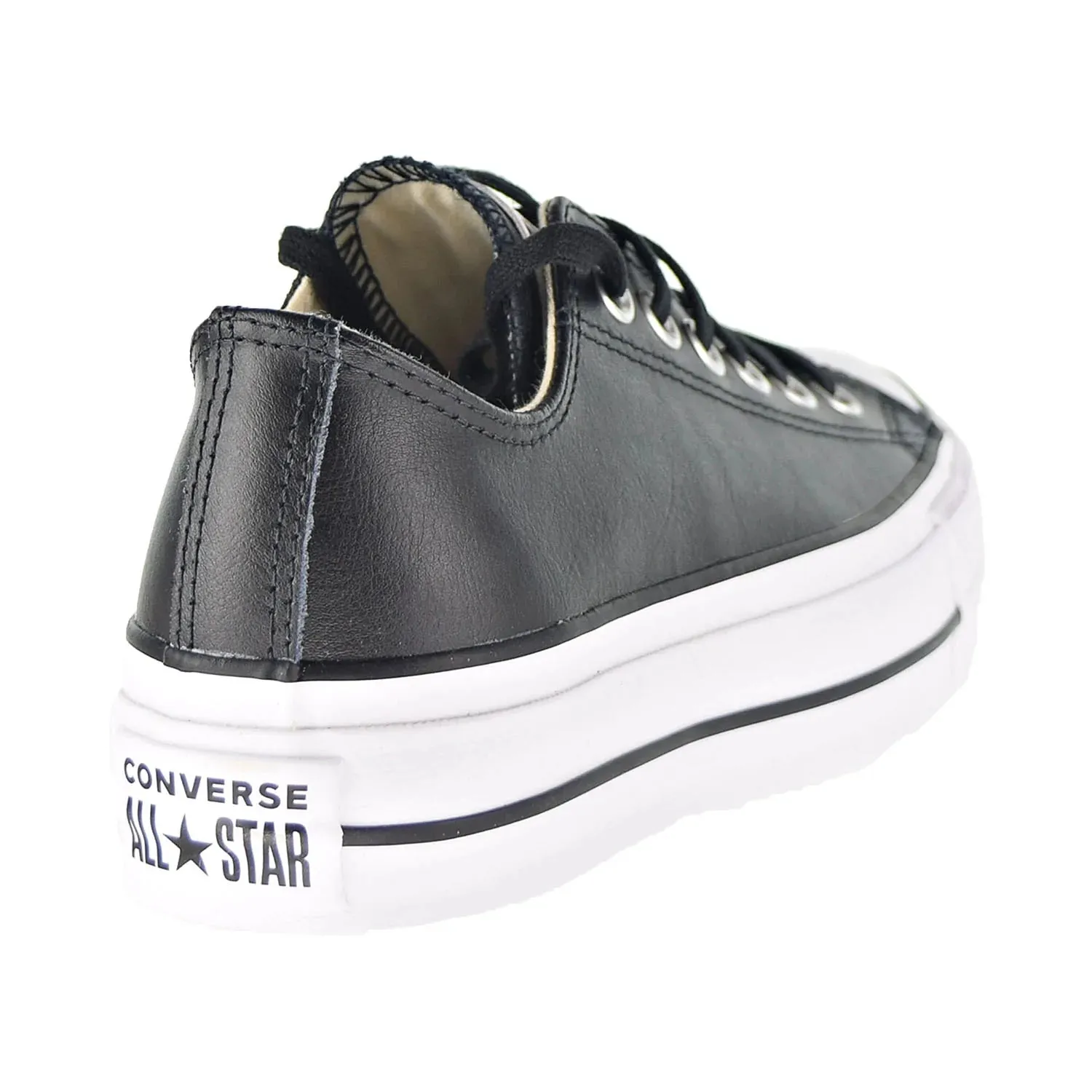Converse Chuck Taylor All Star Platform Leather Low Top Women's Shoes Black