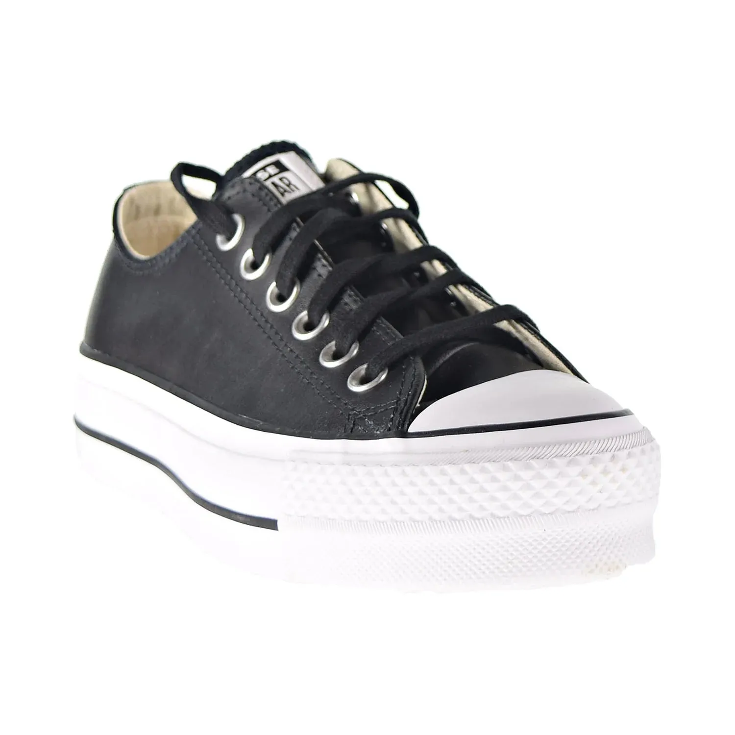 Converse Chuck Taylor All Star Platform Leather Low Top Women's Shoes Black