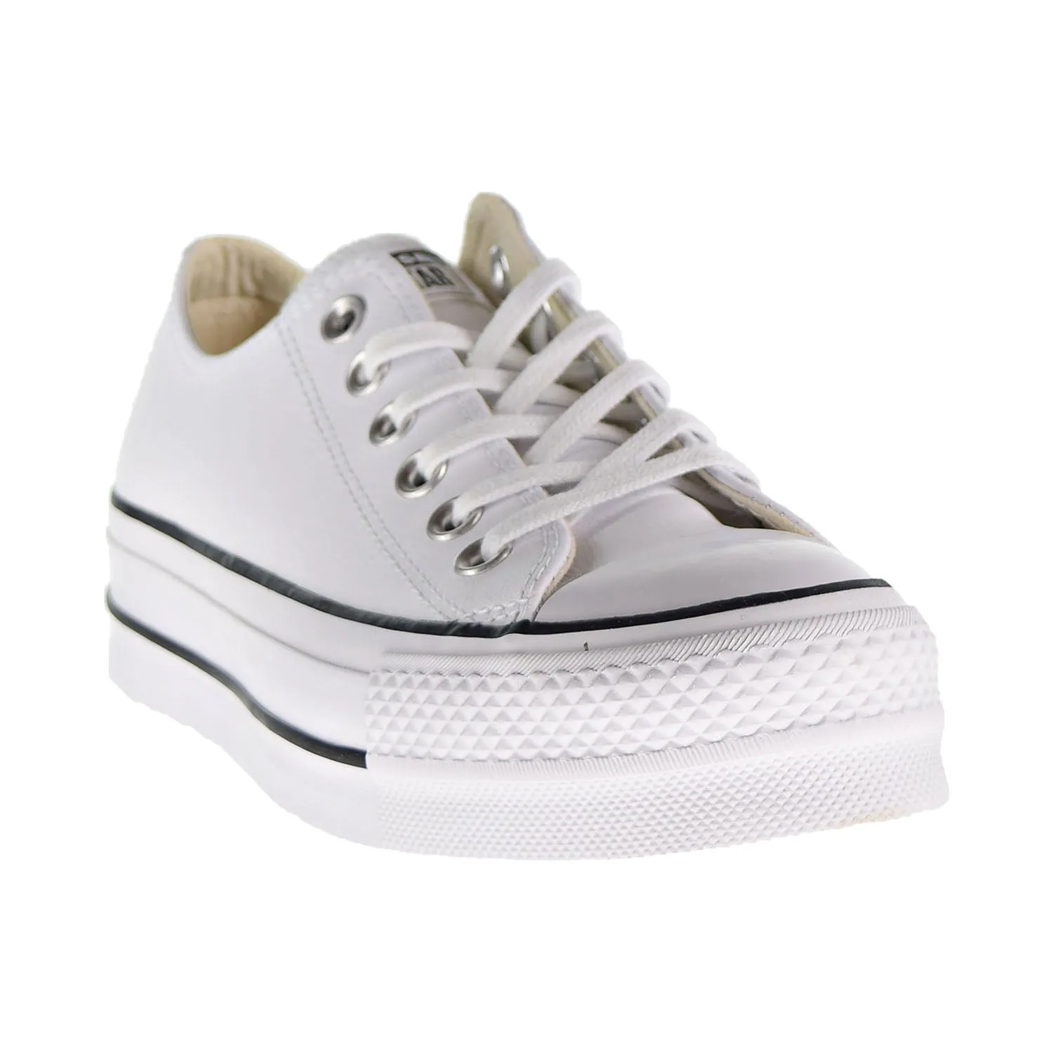 Converse Chuck Taylor All Star Platform Leather Low Top Women's Shoes White