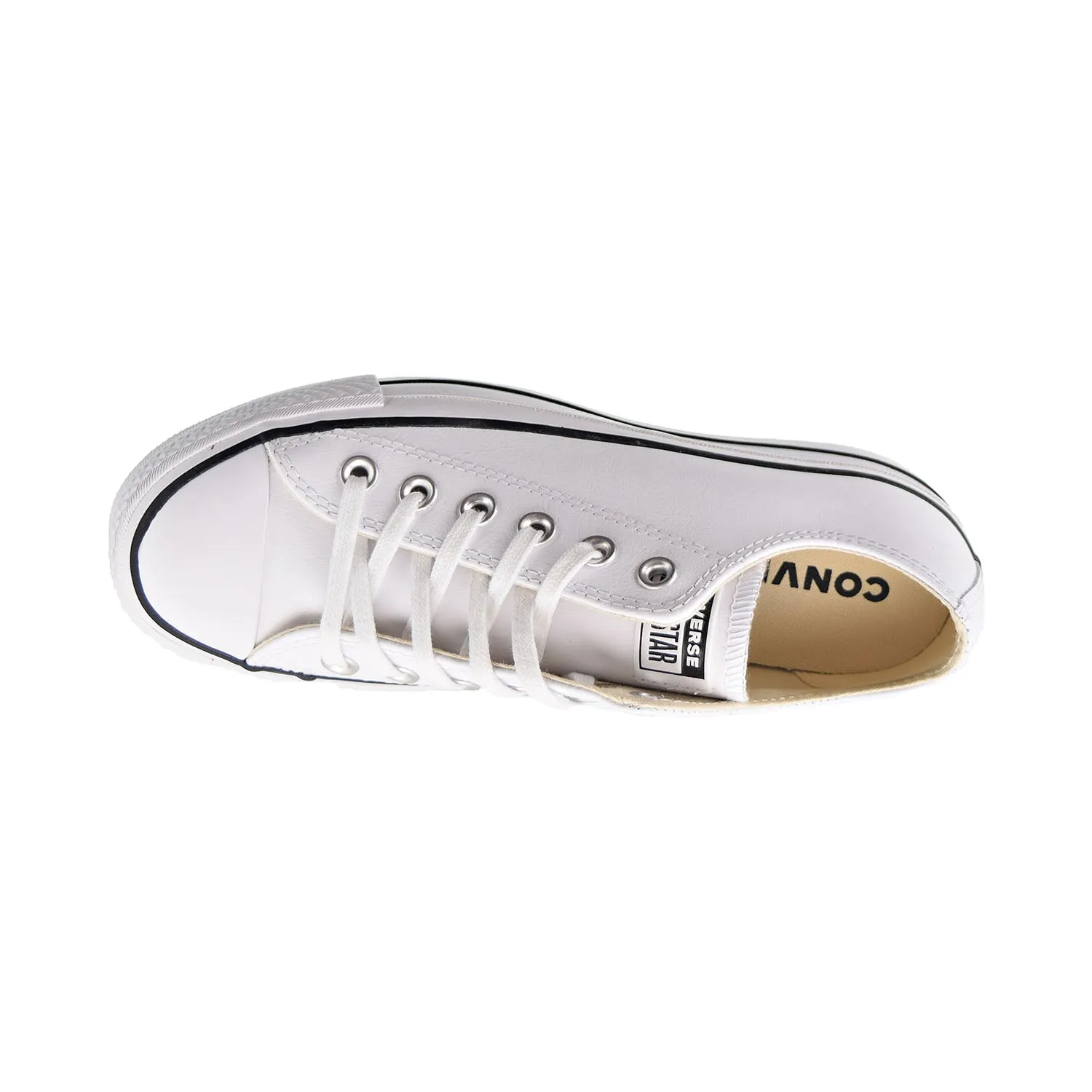 Converse Chuck Taylor All Star Platform Leather Low Top Women's Shoes White
