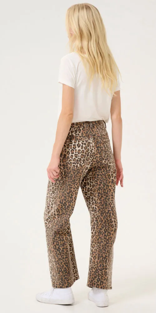 Culture Leopard Print Barrel Jeans