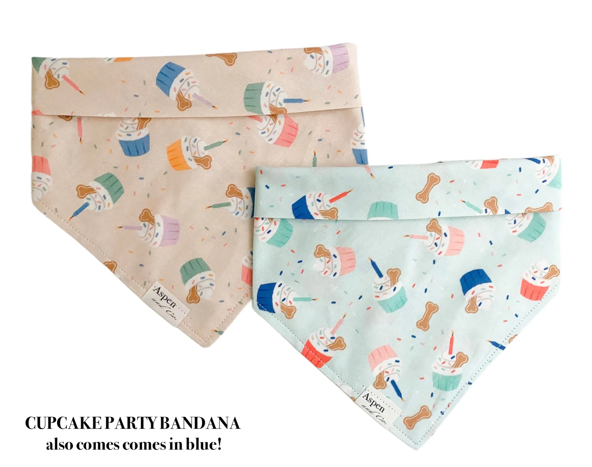 Cupcake Party -Dog Bandana- (Add on Embroidered Name Available)