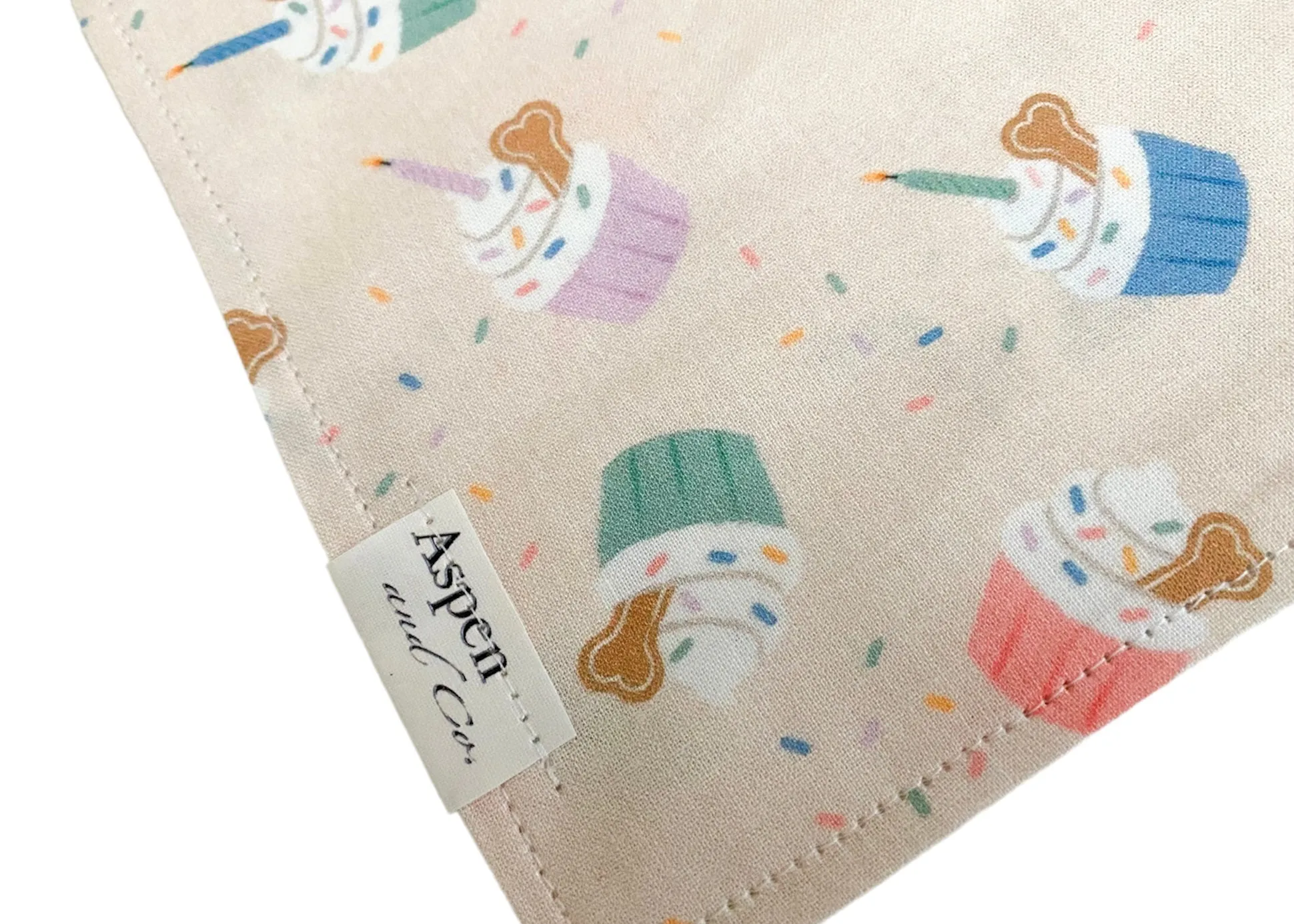 Cupcake Party -Dog Bandana- (Add on Embroidered Name Available)