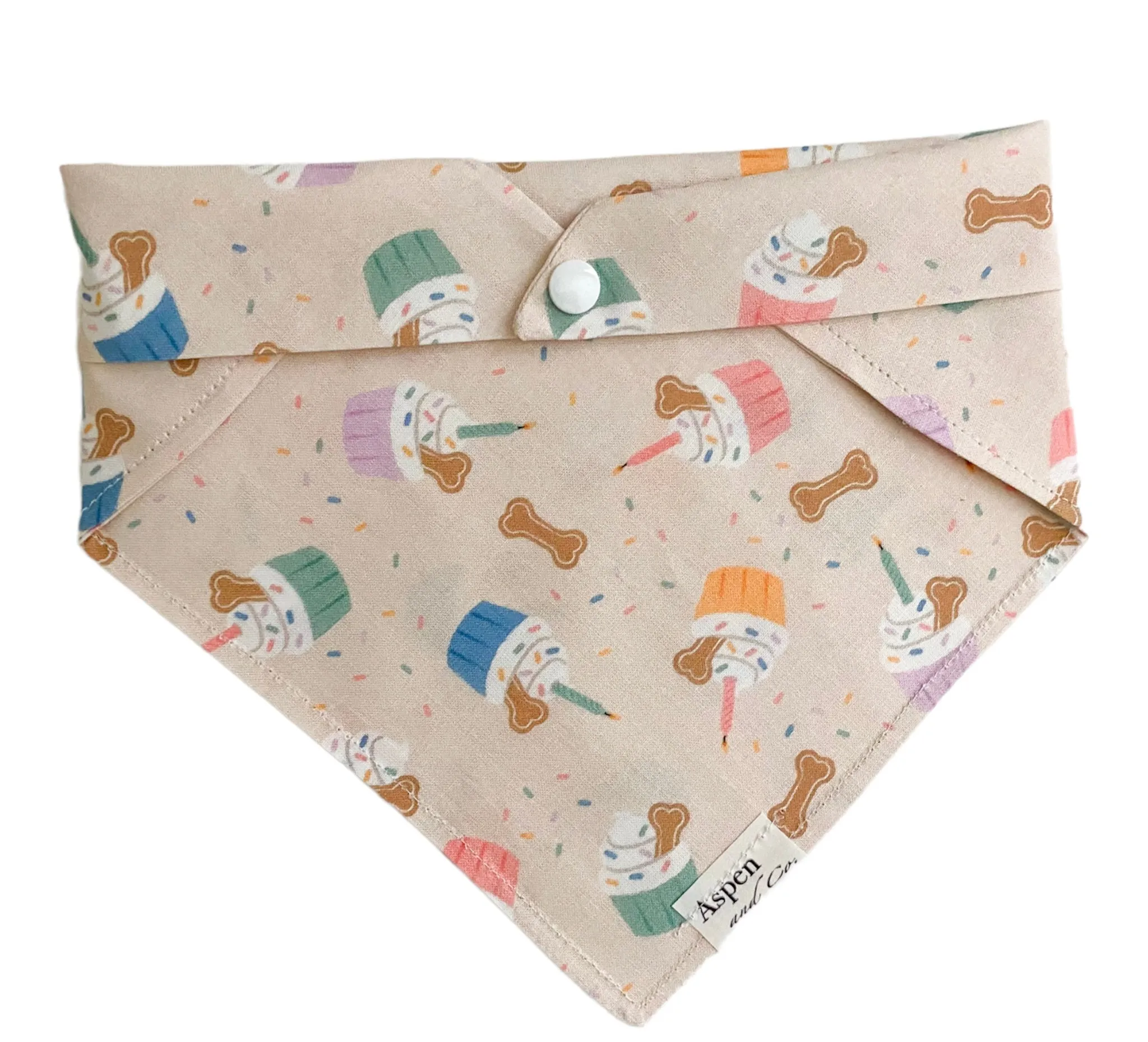 Cupcake Party -Dog Bandana- (Add on Embroidered Name Available)