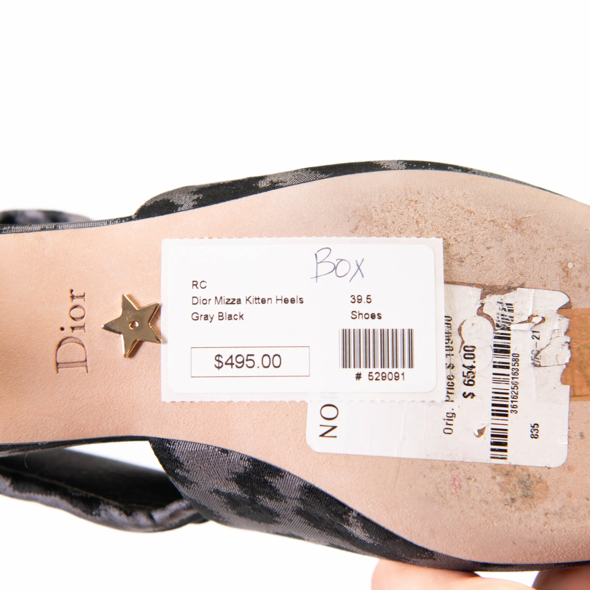 Dior Gray & Black Leopard Print Mitza Kitten Heels Size 39.5