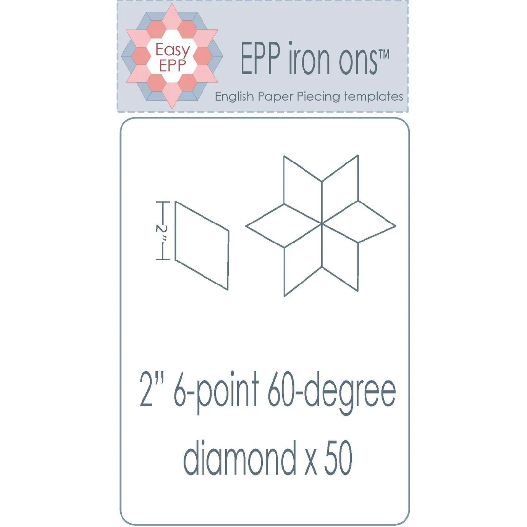 EPP Iron Ons - 2" 60° Diamonds - 50 pieces