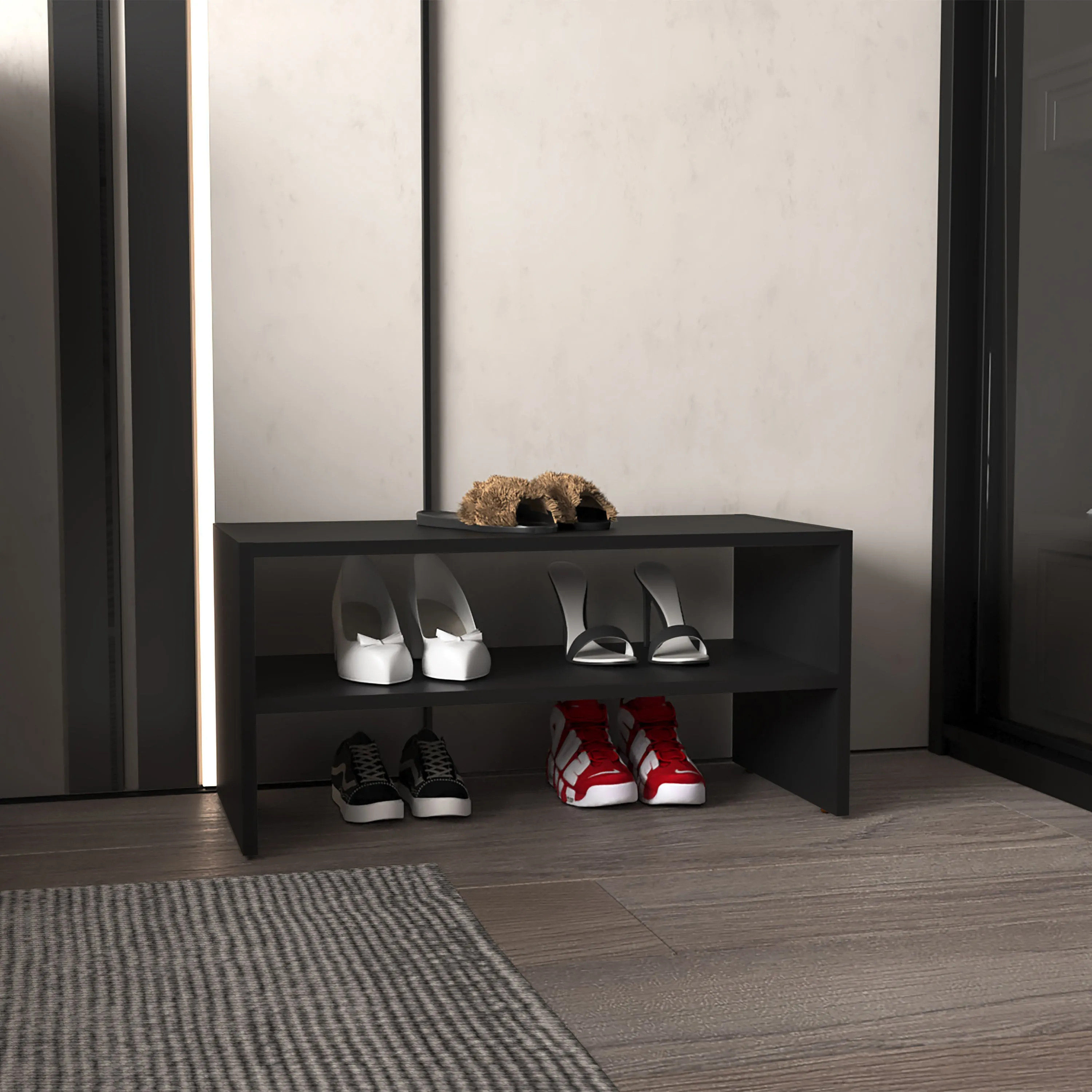 Ferry Shoe Rack with 2 Shelves