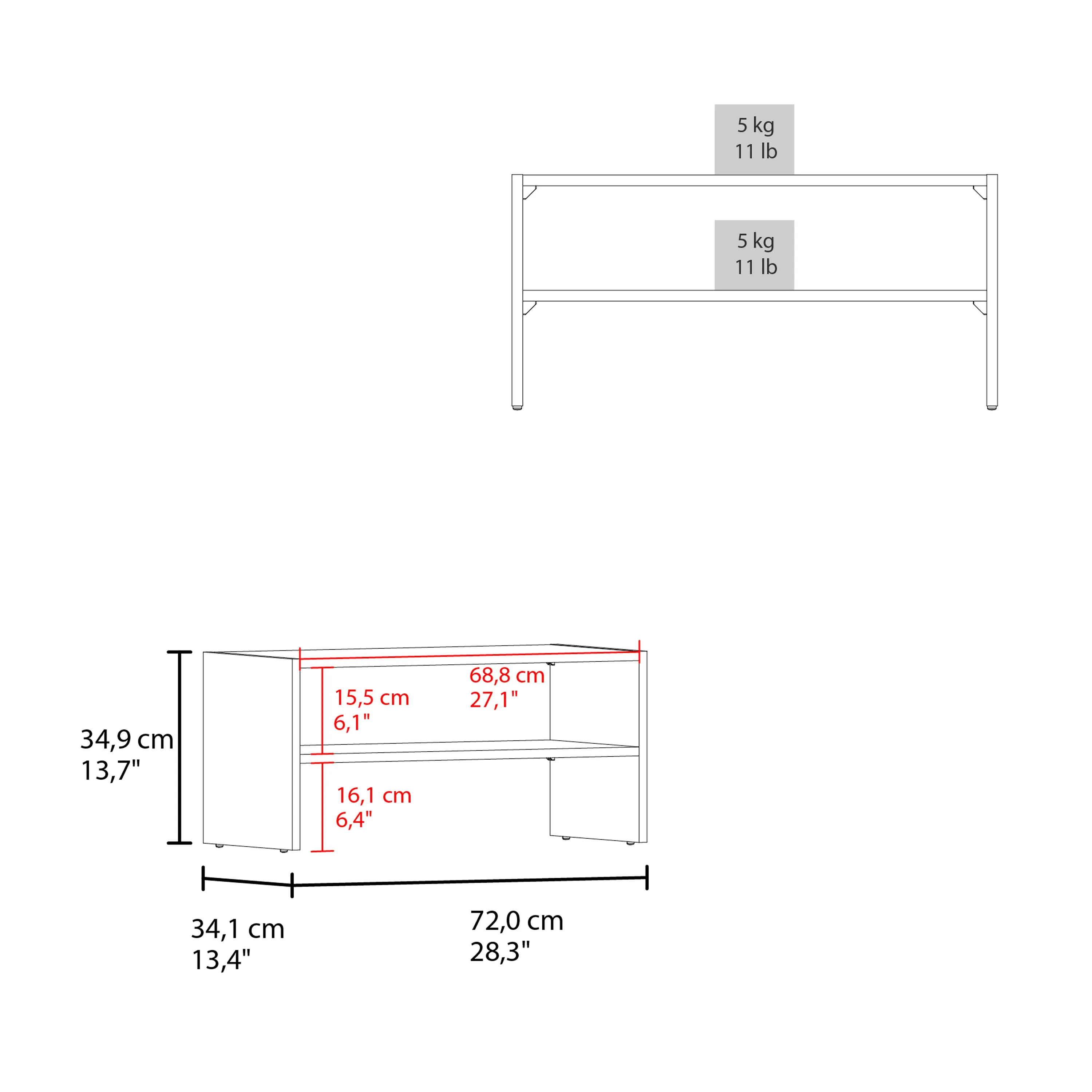 Ferry Shoe Rack with 2 Shelves