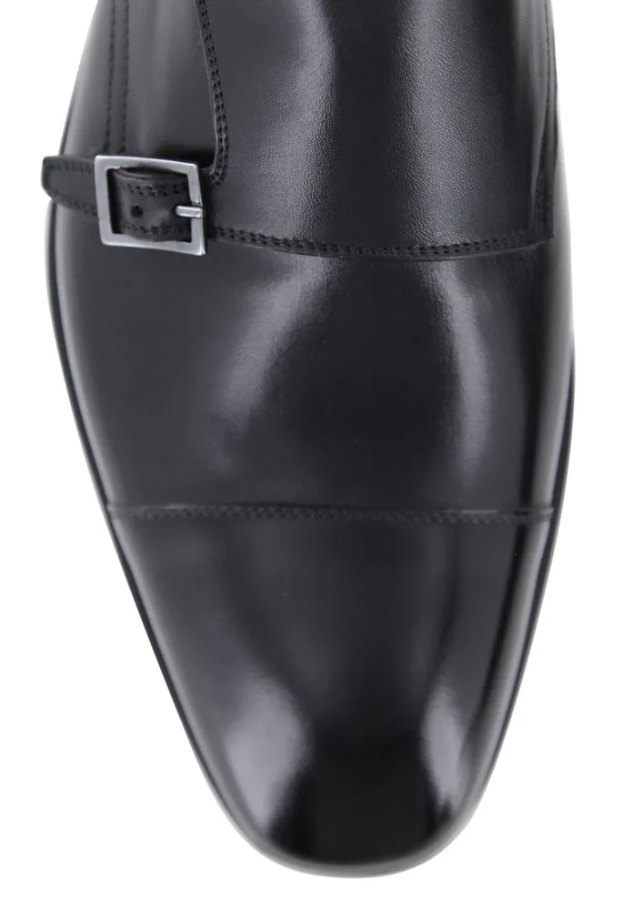 Fiori Di Lusso Black Double Monk Strap Shoes