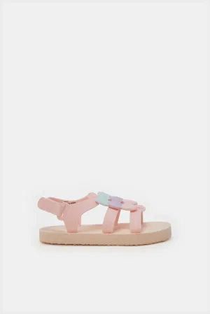 Girls Pink Bow Sandal