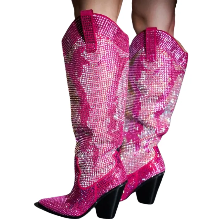 Glitter Galore Bling Silver Boots