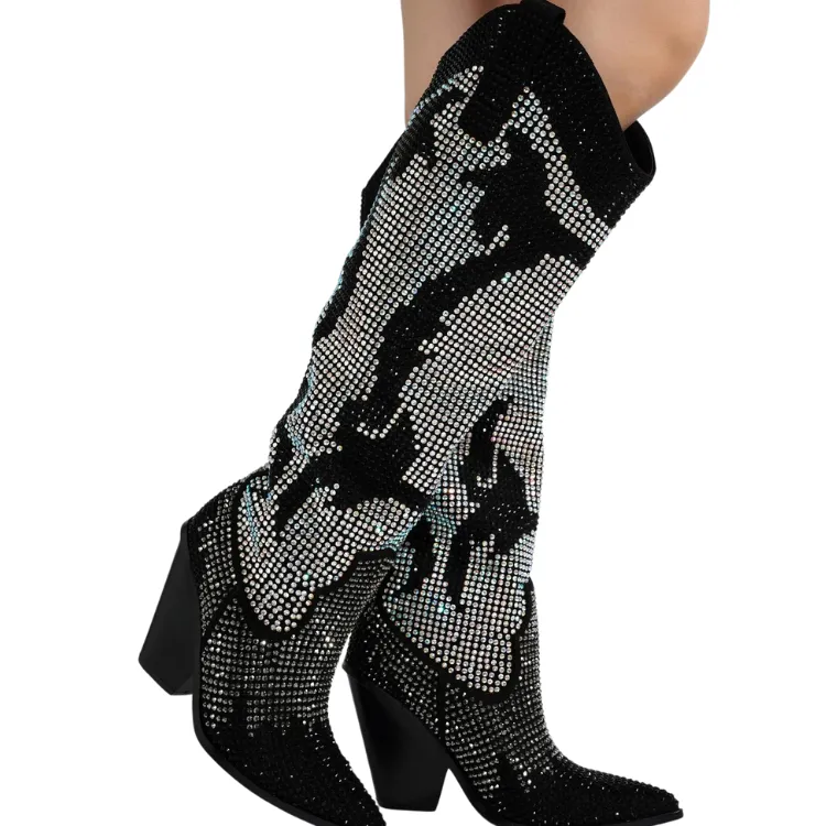 Glitter Galore Bling Silver Boots