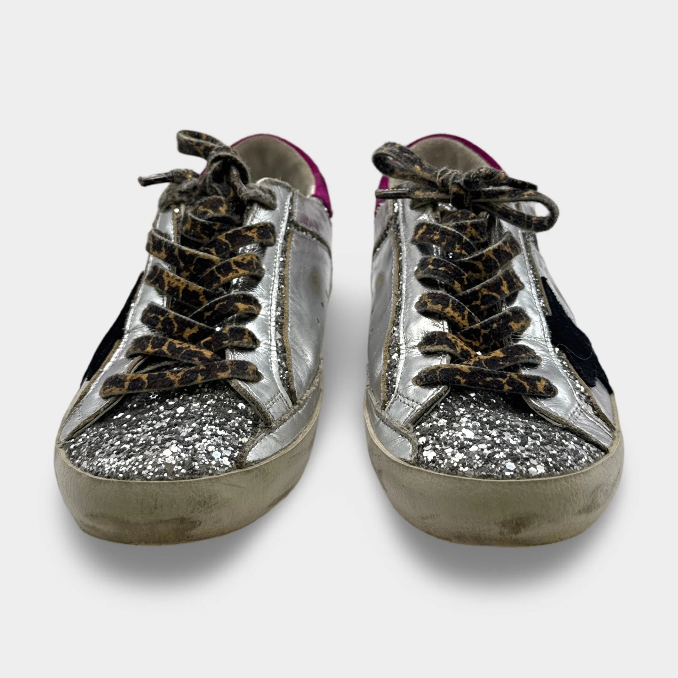Golden Goose Women's Silver Glitter Sneakers