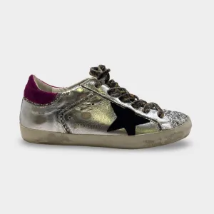 Golden Goose Women's Silver Glitter Sneakers