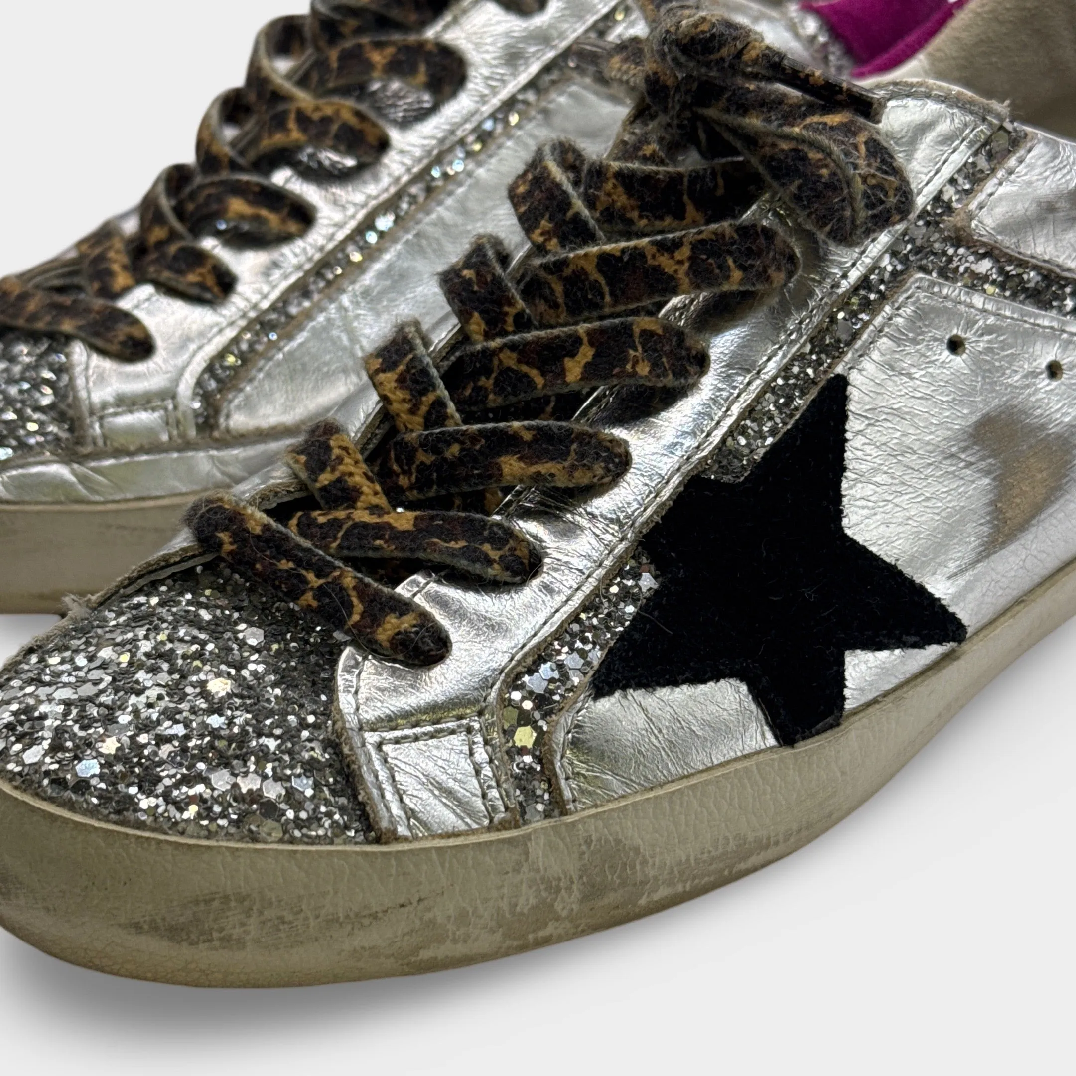Golden Goose Women's Silver Glitter Sneakers
