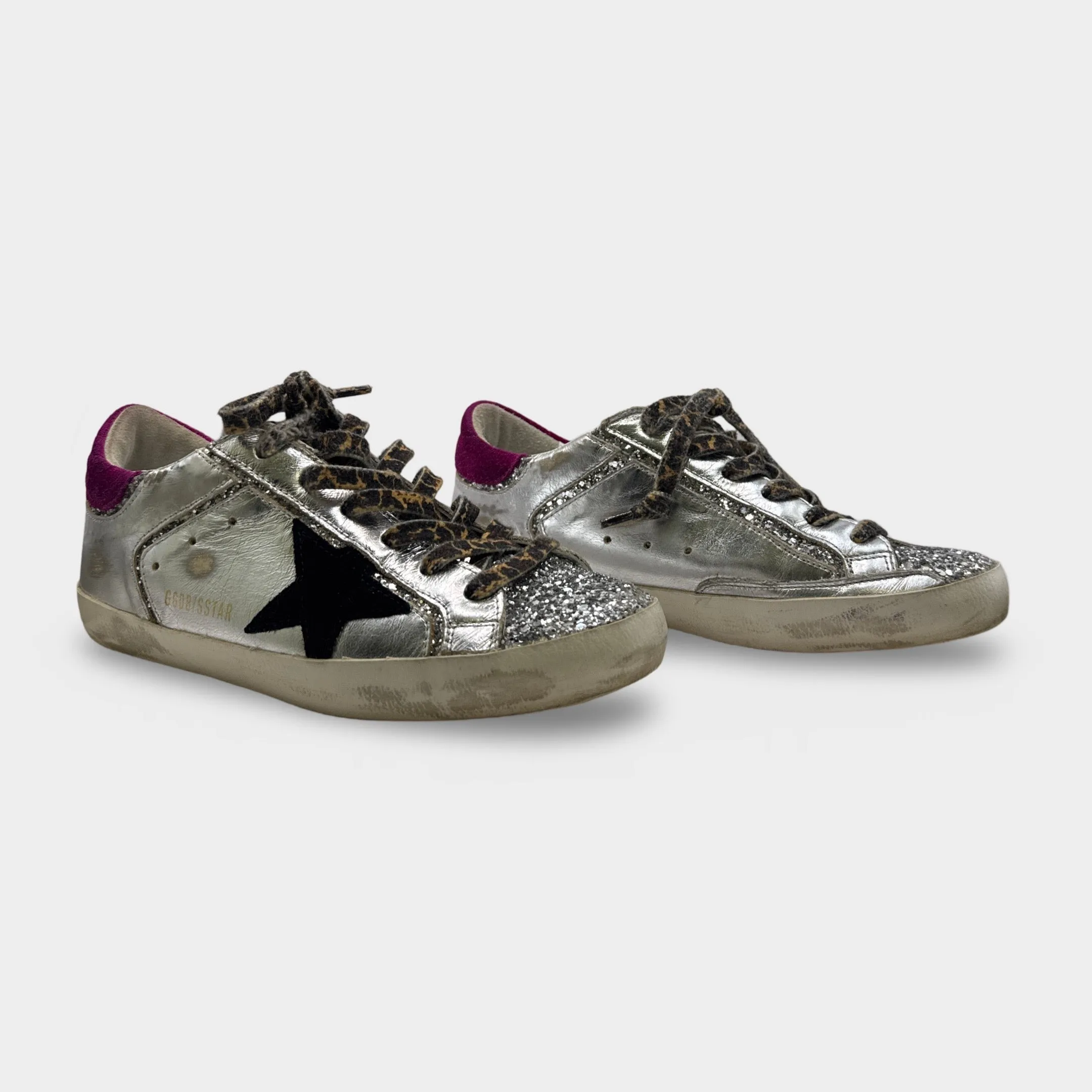Golden Goose Women's Silver Glitter Sneakers