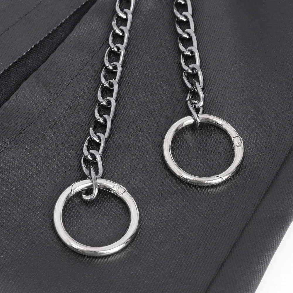 Gothic Black Kilt with Chains and Metal Details