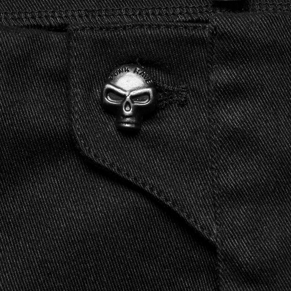 Gothic Women's Shorts with Low Waist and Side Laces