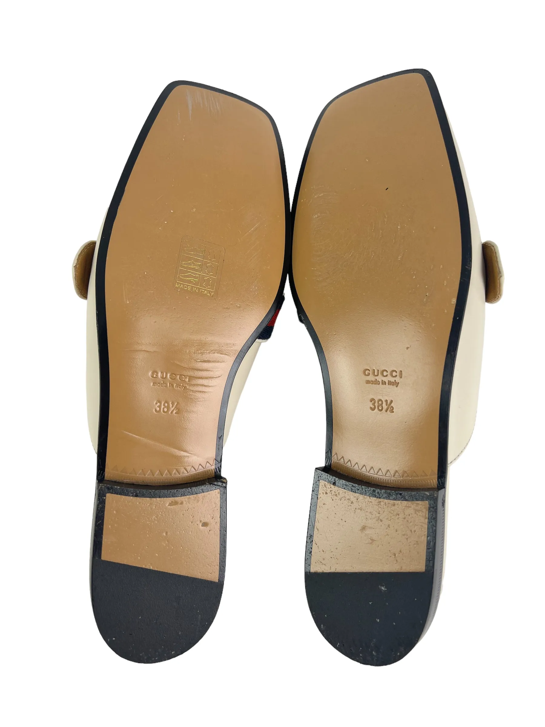 Gucci Size White Leather Slip Ons - uk 5.5