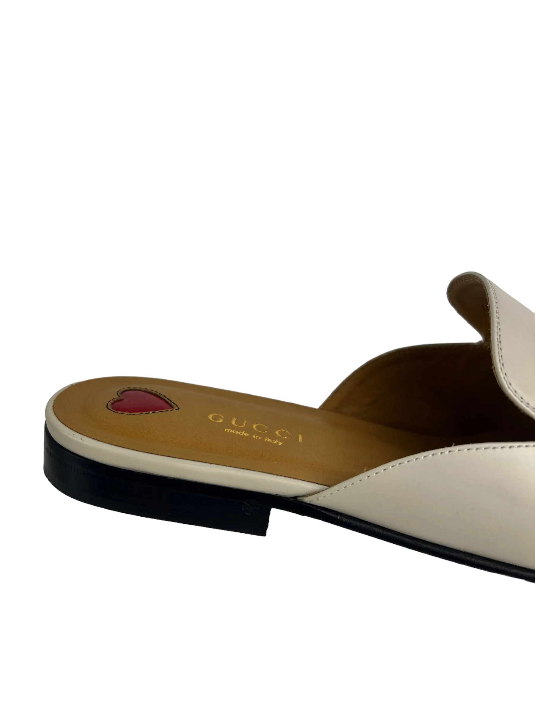 Gucci Size White Leather Slip Ons - uk 5.5