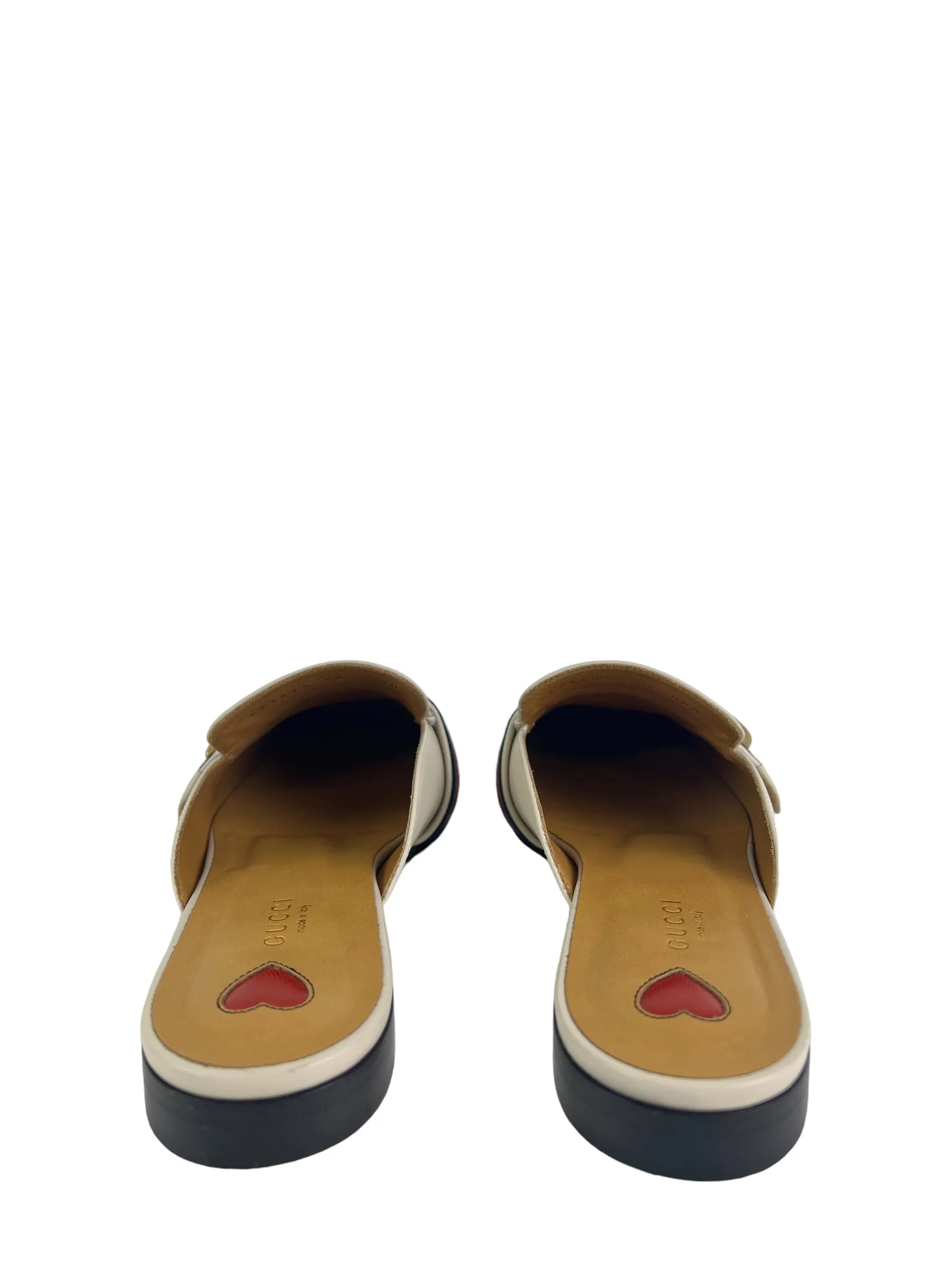 Gucci Size White Leather Slip Ons - uk 5.5