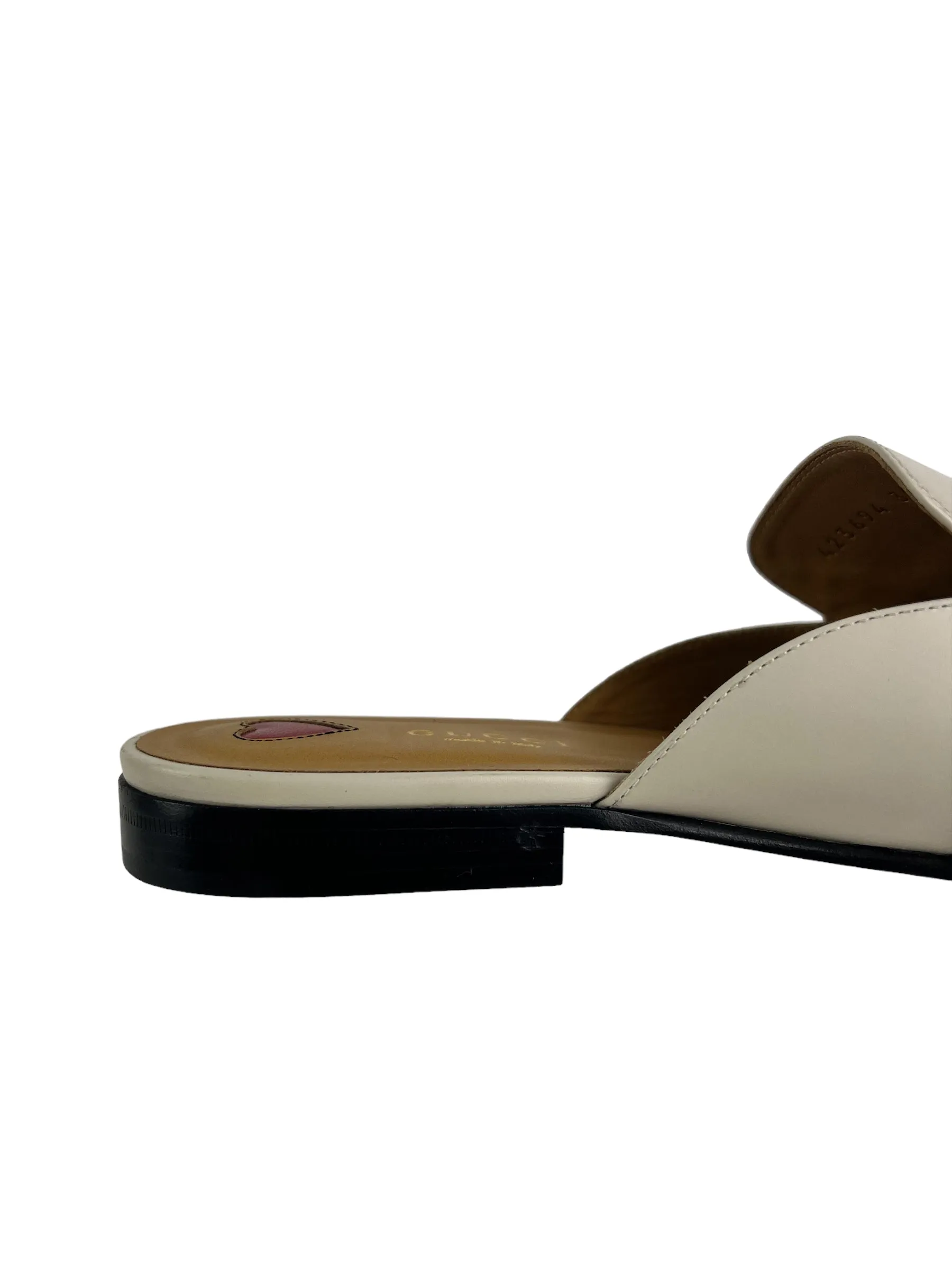 Gucci Size White Leather Slip Ons - uk 5.5