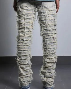 Jawd Shredded Stacked Jeans