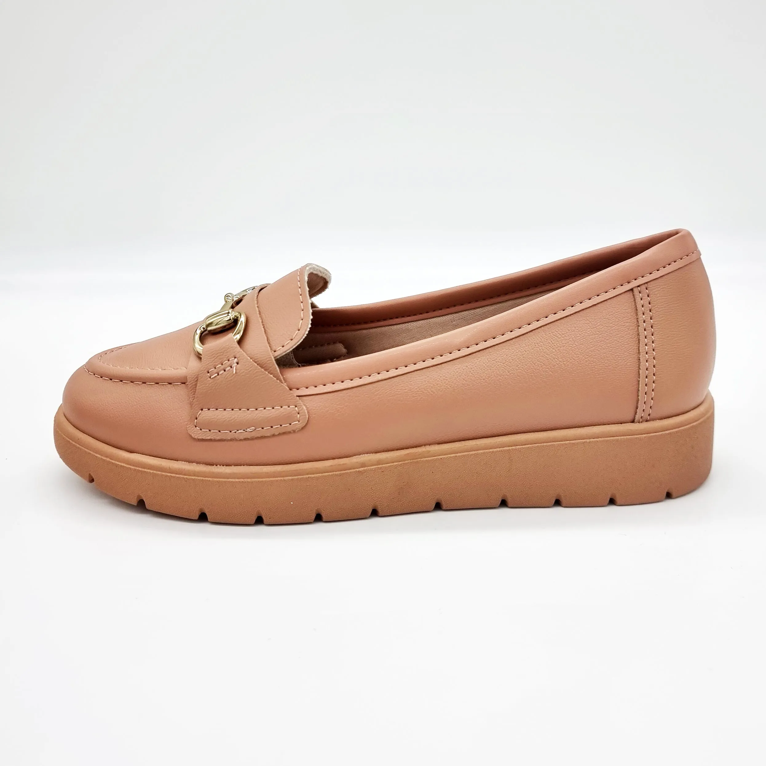 Moleca 5803-101 Round Toe Loafer Flat in Nude