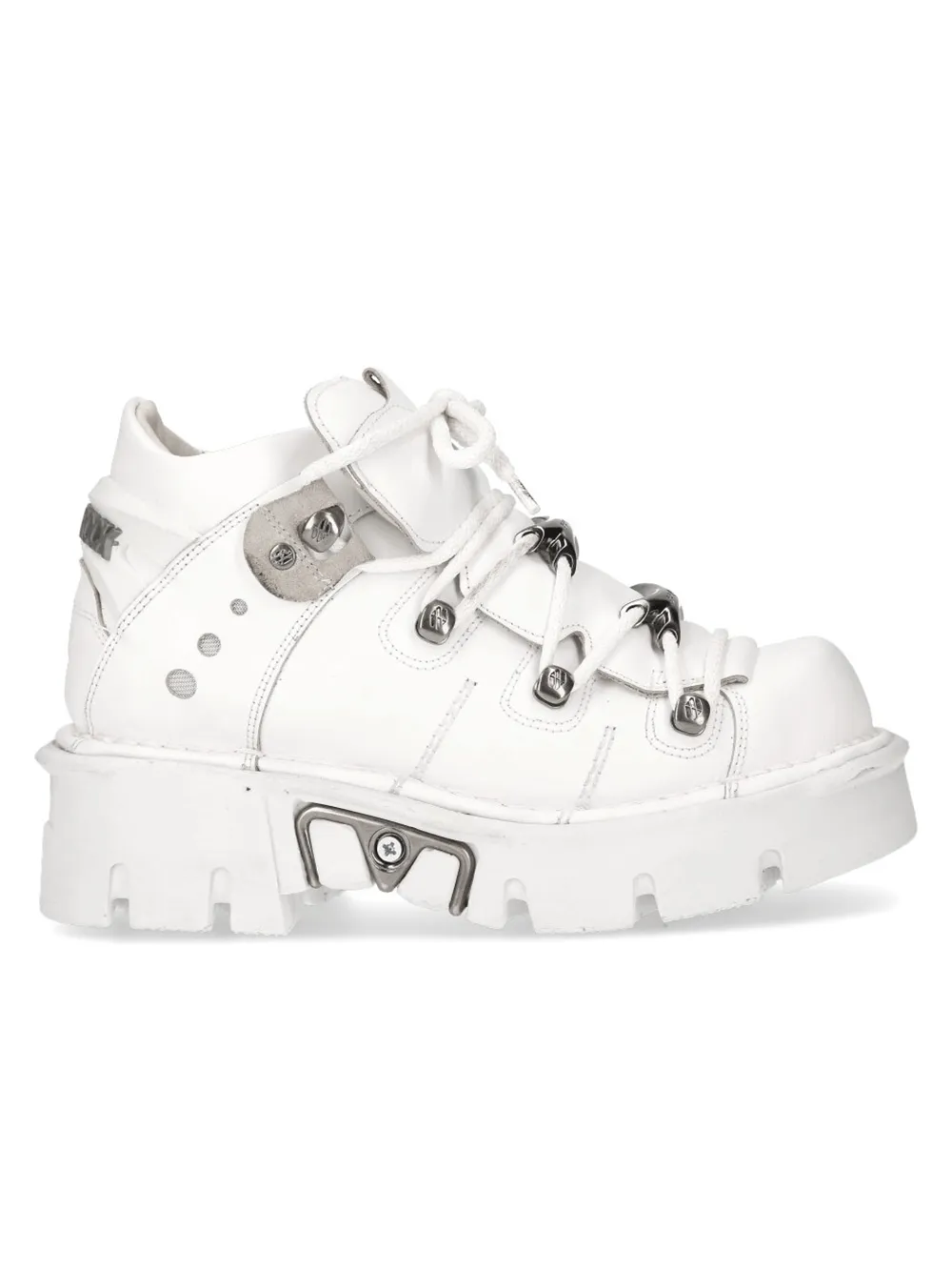 NEW ROCK White Gothic Punk Swag Shoes with Metal Accents