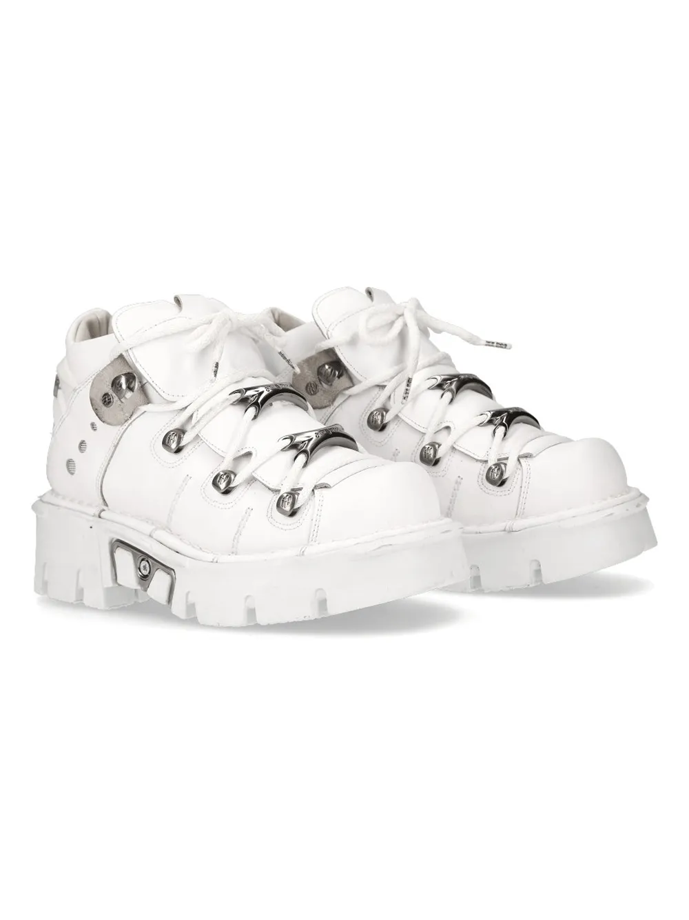 NEW ROCK White Gothic Punk Swag Shoes with Metal Accents