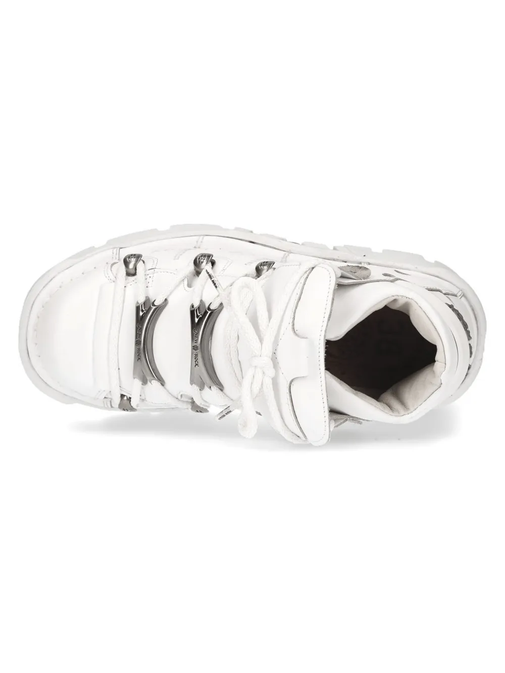 NEW ROCK White Gothic Punk Swag Shoes with Metal Accents